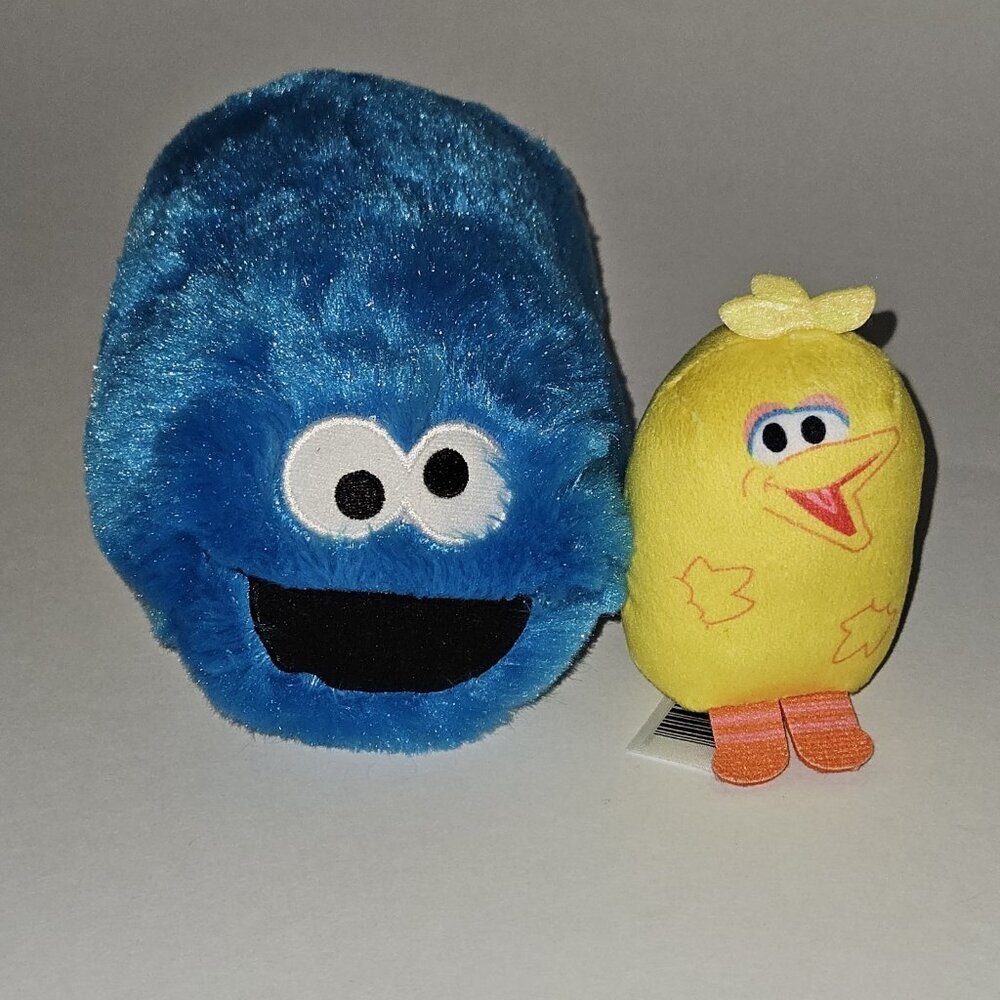 Cookie Monster Stackable Plush Big Bird Podpals Sesame Street Stuffed Toy Lot